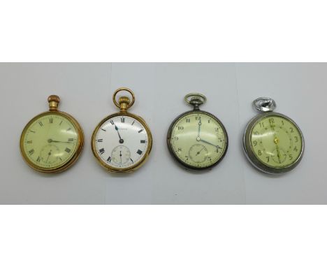 Four pocket watches, a/f 
