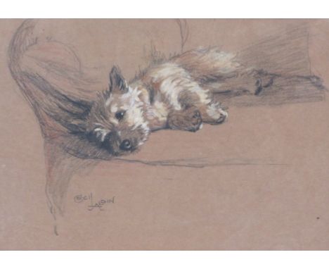 CECIL ALDIN (1870-1935)'Tired Out'signed 'Cecil Aldin' (lower left)with inscription as title on a label attached to the backb