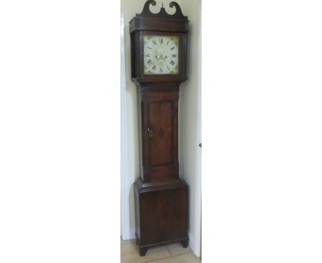 A 19th Century Longcase Clock with square painted dial inscribed James Walker, Kingstone, 8-day movement in oak and mahogany 