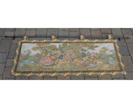 Wall tapestry with wrought iron rail, 139cm x 56cm&nbsp;