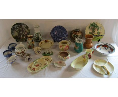 Selection of 20th century ceramics, including Poole and 3 Art Deco dishes&nbsp;