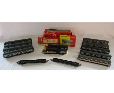 00 gauge Hornby and Lima trains, carriages and container wagons and Hornby boxes&nbsp;