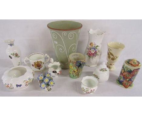 Large Denby stoneware vase, Aynsley china ware including Cottage Garden, Somerset, October Daisy, Radford 'Butterfly Ware' va