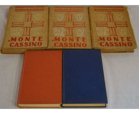 Three volumes of Monte Cassino by Melchior Wankowicz, Portrait Of A Battle by Fred Majdalany &amp; Monte Cassino by Charles C