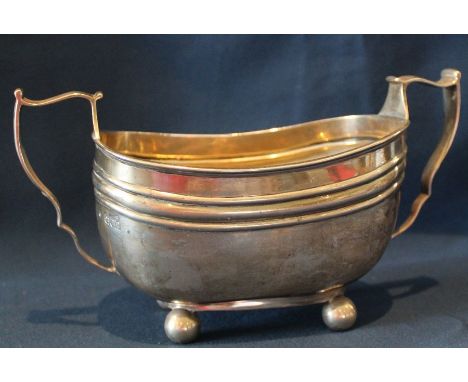 Large Victorian twin handled silver sugar bowl, possibly Thomas Bradbury, London 1898, 8.26ozt