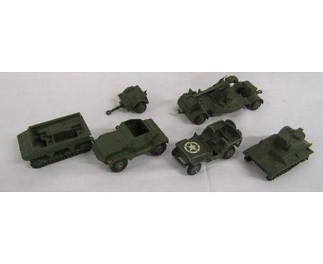 Dinky Toys Meccano army vehicles including Jeep and scout car