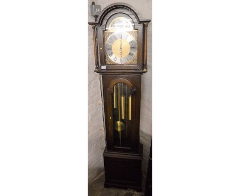 Jaycee Tempus Fugit modern chiming longcase clock in a dark oak case with 3 weight driven mechanism Ht 188cm&nbsp;