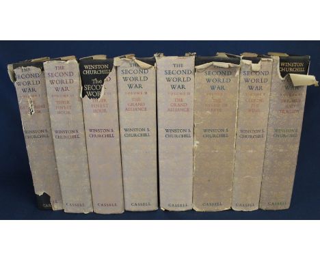Winston S Churchill The Second World War Vols 1-6 (with two additional volumes) published by Cassell &amp; Co, first edition 