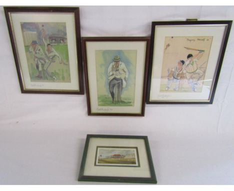 3 Mark Huskinson cricket pictures - Playing Himself In, If In Doubt Give Him Out and First Bounce into the Pavilion and a Ter