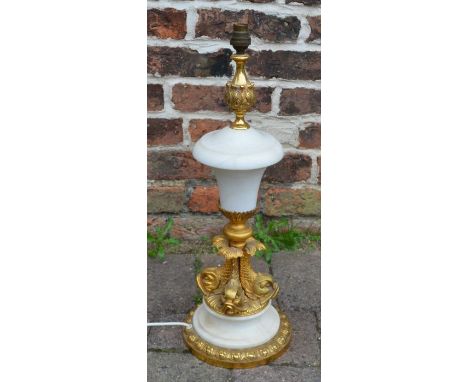Gilt and marble lamp approx. 57cm tall