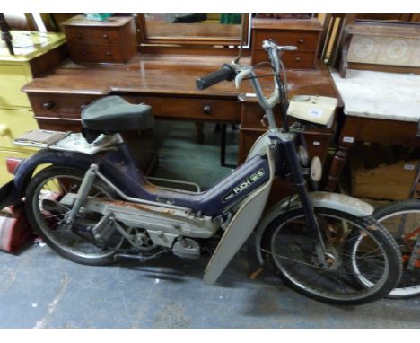 1976 Puch maxi moped - LAD 712P together with its handbook and two vintage cork helmets (last taxed 1984)