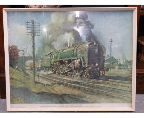 A collection of railway related prints including LNER Mallard, London and South-Western Railway express locomotive, LMS Royal