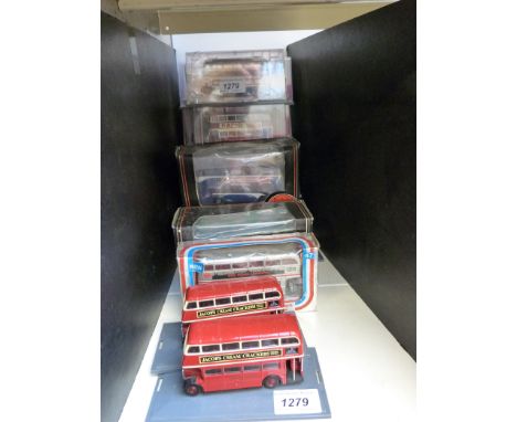Fourteen Corgi Exclusive First Editions (EFE) and Original Omnibus Company (OOC) diecast model buses and coaches mostly in or