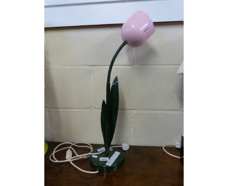 A retro pink and green tulip lamp 