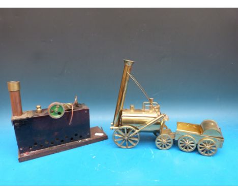 A school project over type steam engine (made in school for metal working lessons) with initials of student who made the engi