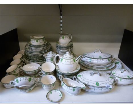 A large and extensive collection of Royal Doulton "Countess" pattern dinner and tea ware including teapot, tureen with ladle 