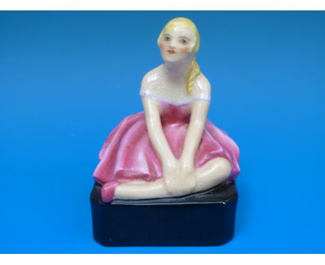 A rare Royal Worcester Phoebe Stabler figure "Little Dancer" (model no 2883) with puce backstamp (8cm high)
