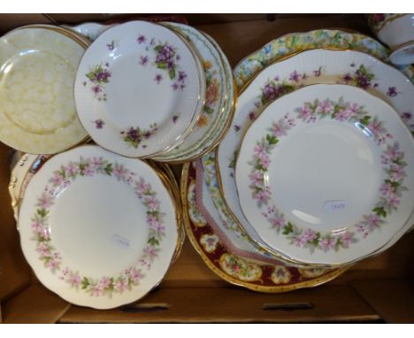 A Royal Albert Lady Hamilton pattern tea service, quantity of Queen's china teaware and various plates, Wedgwood dinnerware 