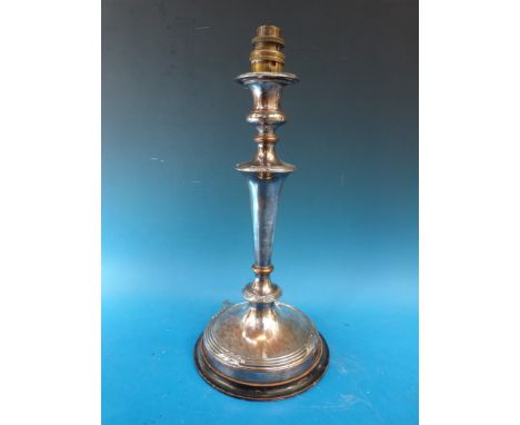 A Sheffield plate electric lamp