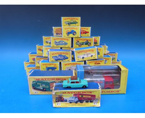 Forty-Eight Matchbox diecast model vehicles, K-7, M-2, M-6, 1, 2, 4, 7, 9, 10, 12, 14, 19, 20, 22, 23 x2, 24, 27, 30, 31, 34,