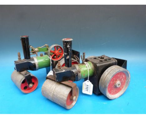 A Mamod S.R.1. steam roller with reversing lever together with another example of nut and bolt construction
