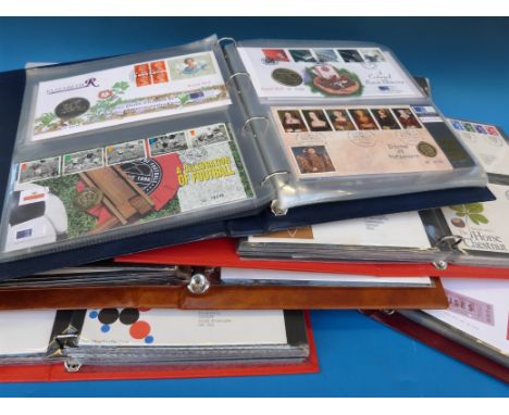 Five albums of first day covers and an album of numismatic covers