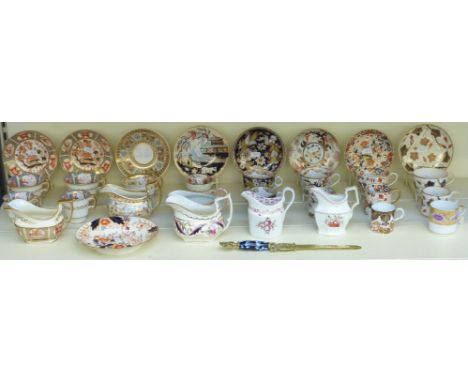 A large collection of late 18th/19thC teaware including several small sets, Wedgwood, Derby, Royal Worcester, Chamberlains et