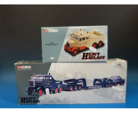 Two Corgi Heavy Haulage 1:50 scale diecast model vehicles; two Pickfords Scammell Constructors and a 24 wheel low loader 1770