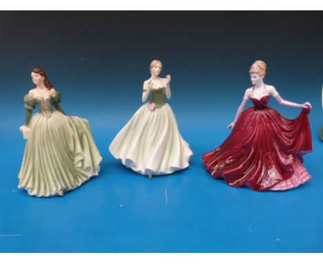 Two Royal Worcester figurines, "Keepsake", Jessica and a Coalport, "Shall we Dance"