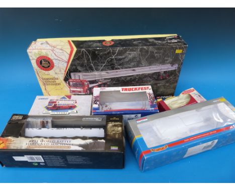 A collection of Corgi diecast model vehicle boxes. 