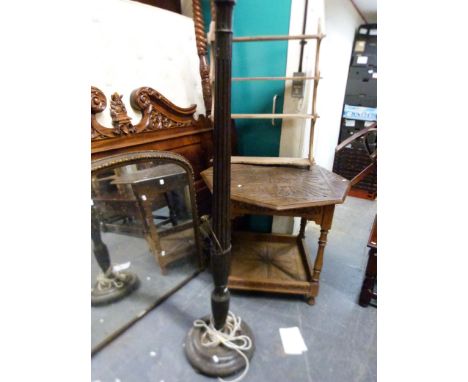 A reeded column standard lamp 