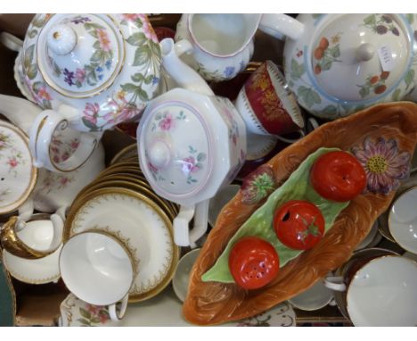 A Paragon Athena tea/coffee service for six, together with a Gladstone red and gilt tea service together with various tea set