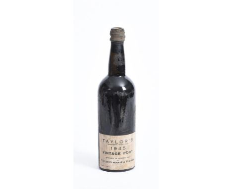1945 Taylor's, Vintage Port1x75clLevel IN, capsule badly damaged and missing on top, slightly damaged top of cork 
