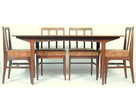 John Herbert - Younger - Fonseca - A 1960's retro vintage teak / afromosia wood dining table suite comprising of a plank top 
