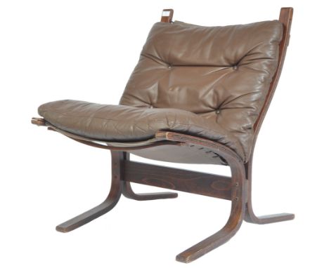 Ingmar Relling - Westnofa - Siesta - A 20th century 1970's Nordic retro vintage stained beech bentwood lounge / sling chair /