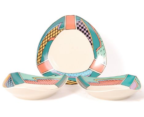 Dorothy Harper - Rosenthal Studio Line - Flash - A 1980's retro vintage set of 3 x German&nbsp; studio pottery tableware to i
