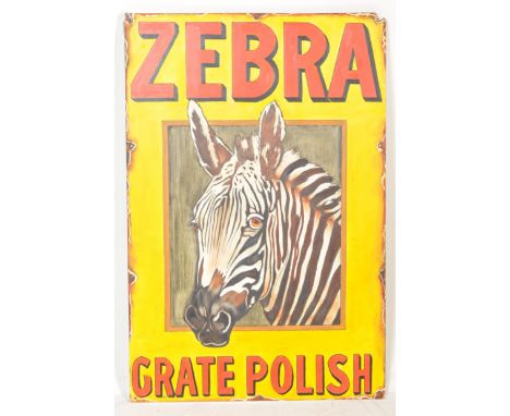 Zebra Crate Polish - A good contemporary vintage style recreation of a porcelain enamel point of sale advertising sign. The s
