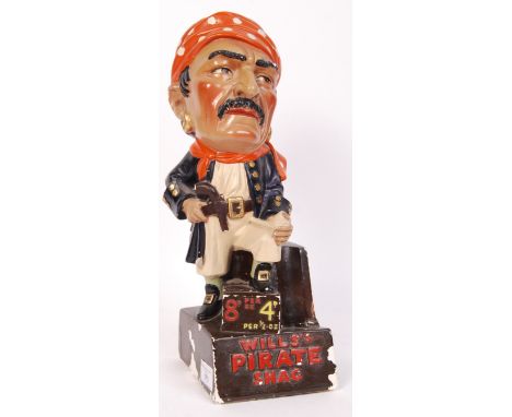 Wills's Pirate Shag - Wills Tobacco - A mid 20th century retro vintage plaster point of sale shop display figure statue / scu