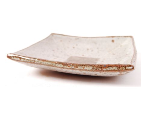 Janet Leech - Leech Pottery - A mid 20th century retro vintage Cornish studio art pottery stoneware and glazed square trinket