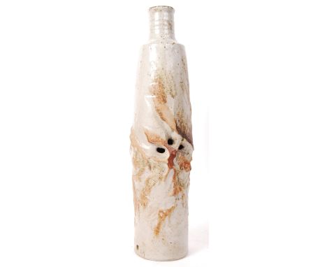 Colin Kellam - Colin Kellam Pottery - A 1970's retro vintage Devonshire studio art pottery stoneware wood fired tall lamp bas