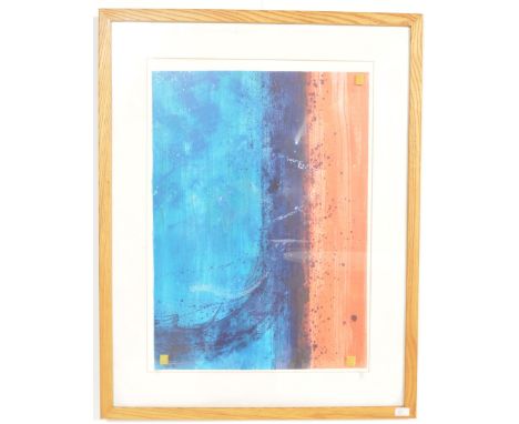 Denis Duplock - " Ischia " - A framed contemporary artist abstract lithograph print being signed and titled in pencil by the 