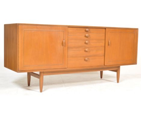 Scandart - believed Model GE1017 - A rare mid 20th century British retro vintage elm wood sideboard credenza comprising of a 