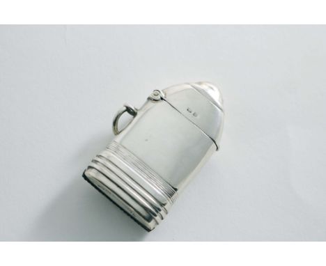 AN EARLY 20TH CENTURY NOVELTY VESTA CASE with suspensory ring, resembling a Great War howitzser shell, by William Hair Hasele