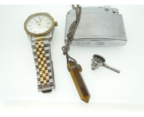 BAG OF SMALL COLLECTABLES including Ronson Cadet lighter, ladies Tissot Saphire PR100 wristwatch ETC