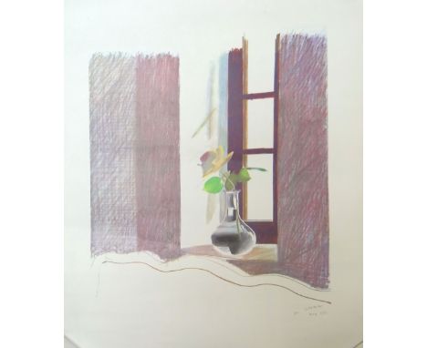 DAVID HOCKNEY RA John Brandler print - entitled 'Called rose in a window', unframed, 61 x 46cms (with certificates)