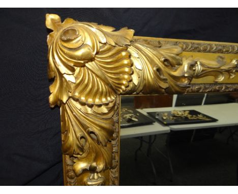 IMPRESSIVE EARLY 19TH CENTURY GILT FRAMED OVER MANTEL MIRROR bearing label verso for 'Coopers Manufactory for plate glass, ca