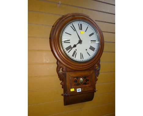 VINTAGE CIRCULAR DROP DIAL WALL CLOCK (distressed)