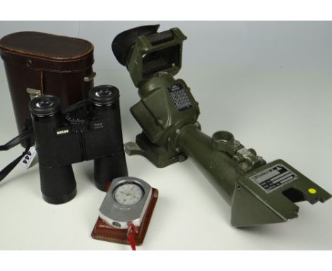 GOOD PAIR OF ZEISS DIALYT BINOCULARS with original leather case, 10 x 40, number 1507577, together with a Ministry of Defence