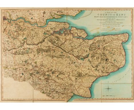 NO RESERVE Kent.- Faden (William) A Map of the County of Kent, Drawn from the Topographical Survey Taken by Order of the Hono