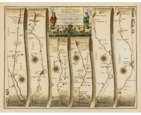 NO RESERVE British road maps.- Ogilby (John) The Roads from Chelmsford in Essex to St. Edmonds-Bury in Suffolk &amp; Saffron-